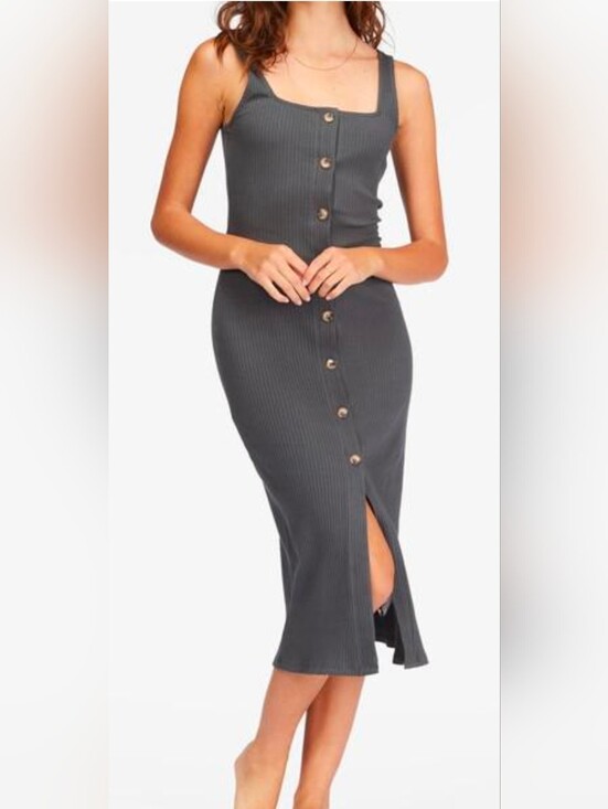 Billabong Dresses & Skirts - BILLABONG NISSI HENLEY Ribbed Bodycon DRESS Size M